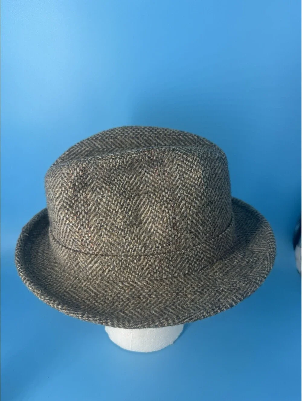 Vintage Pendleton Fedora Hat 7 1/8 Pure Virgin Wool Gray Tweed USA Made